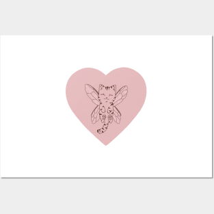 fairy cat cute heart aesthetic Posters and Art